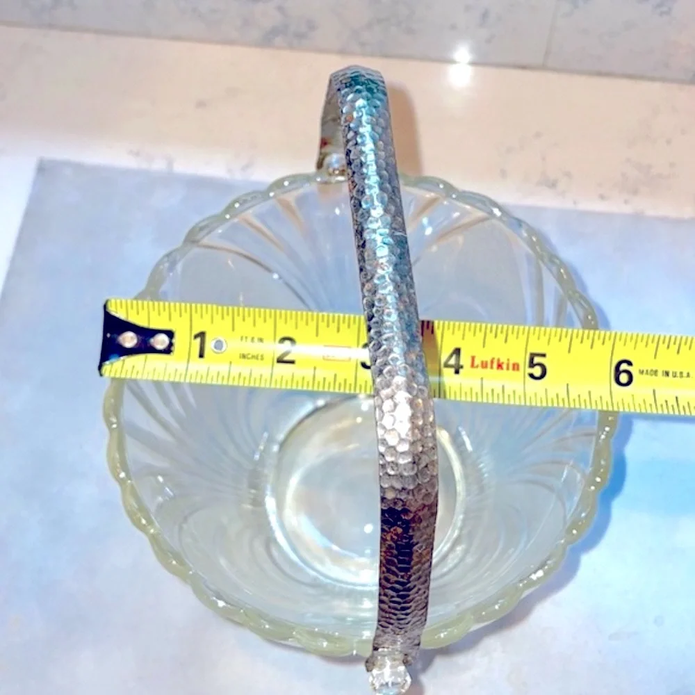 Frosted Crystal Ice Bucket Vintage Cambridge Glass Co. Caprice Circa 1940-1950